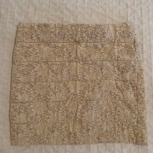Beige Oatmeal Cream Lace  Mini Skirt Forever 21